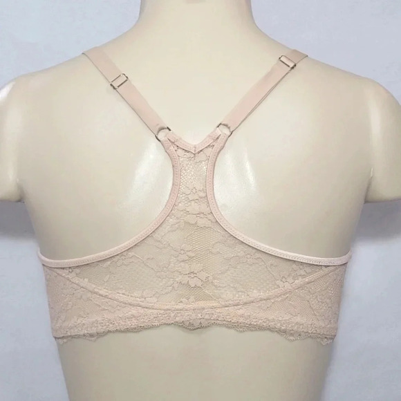 34C Maidenform 7112 Front Close Lace Trim Underwire Bra Nude New with Tags Thi - Picture 3 of 3